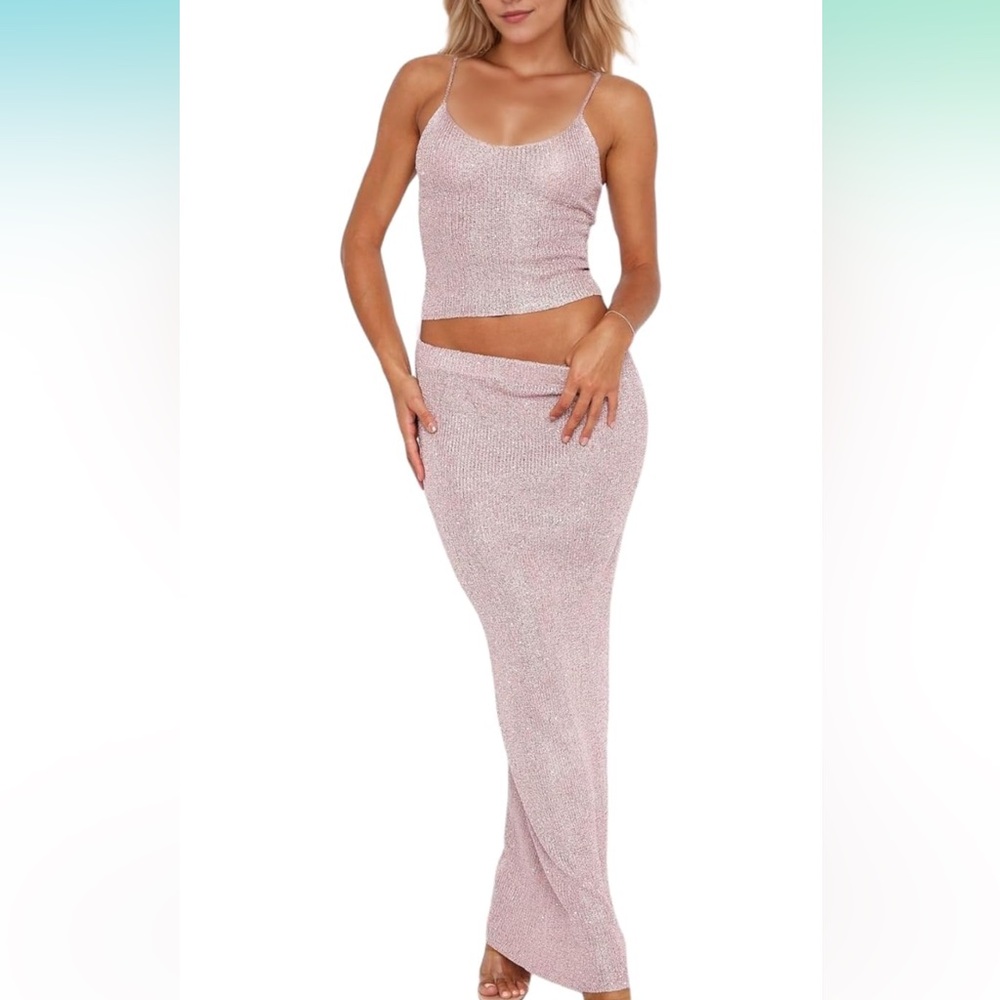 Women’s Pink Sparkle Maxi Skirt